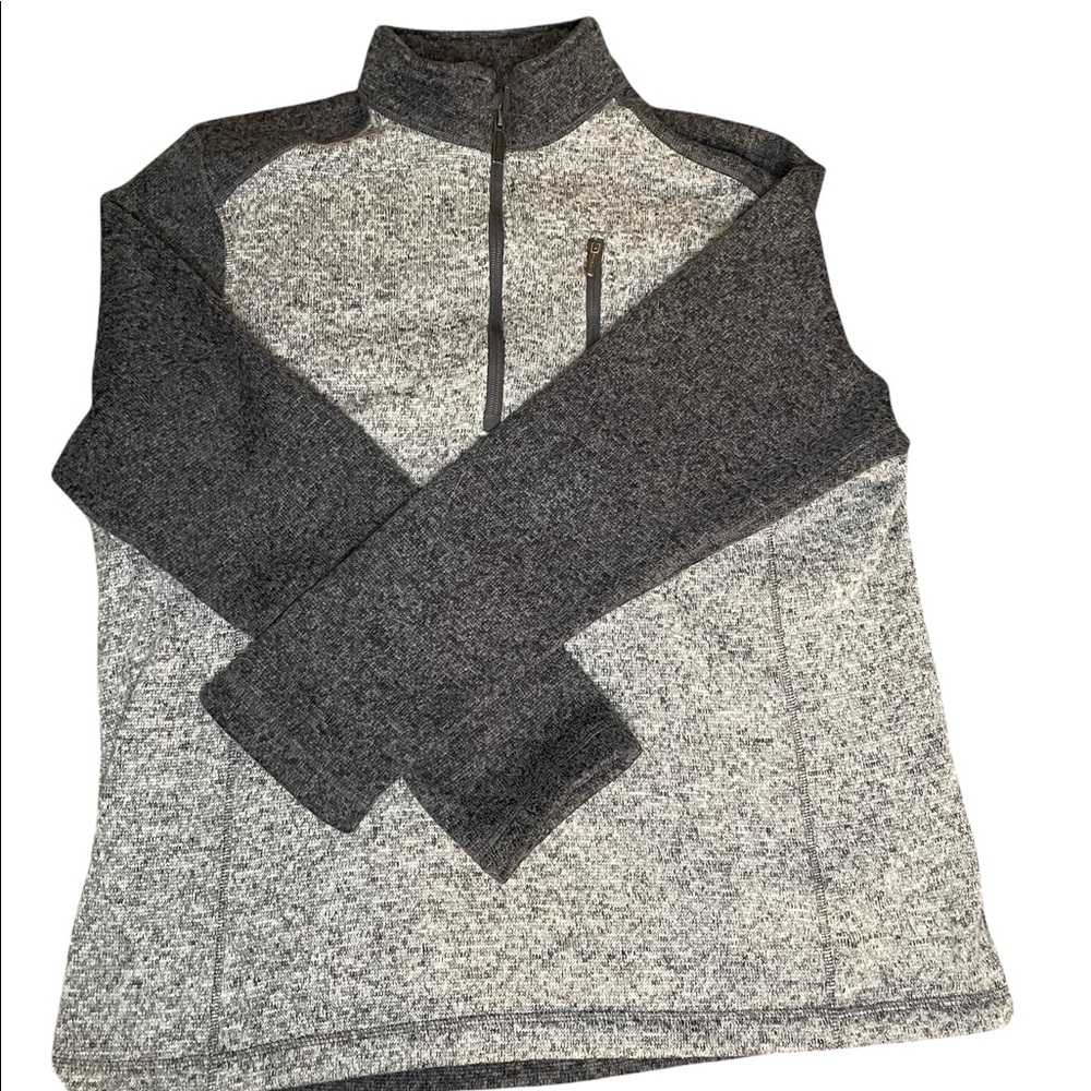 Woolrich Men's Size XL Pullover Sweater Quarter Zip Fleece Cotton Blend Gray